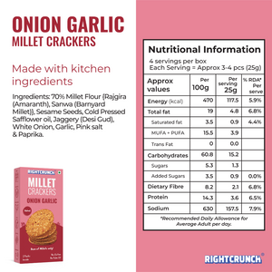 Millet Cracker Onion Garlic (100g)