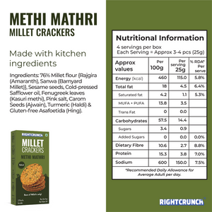 Millet Cracker Methi Mathri (100g)